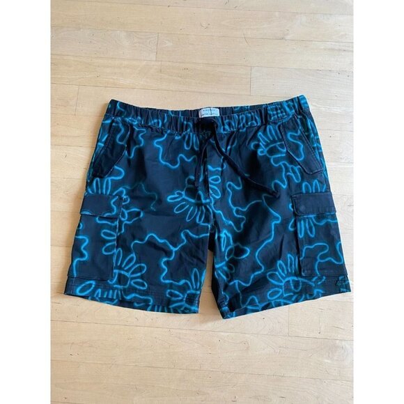NORDSTROM by Cristina Martinez Drawstring shorts men's sz Xlarge Teal Print - Picture 2 of 6